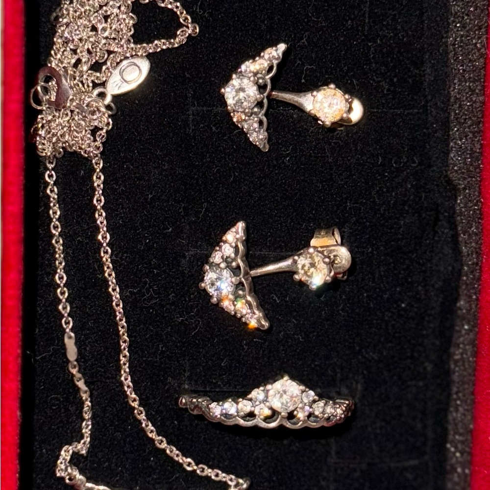Pandora Silver Necklace and Earring Set - Picture 2 of 3